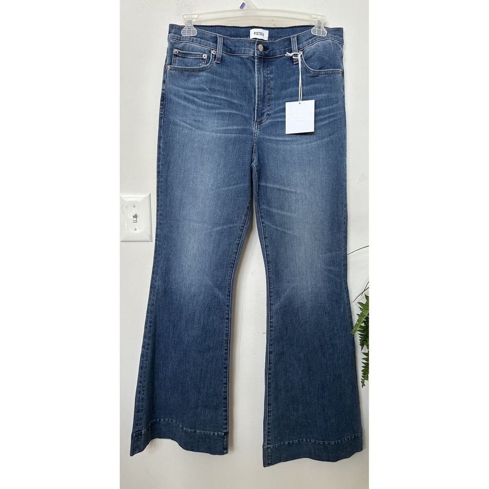 NWT Pistola Kinsley 32 Ultra Flare Jeans Boho Western Retro Wide Leg Trouser - Picture 2 of 6